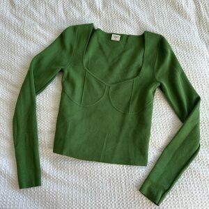 Abercrombie Green Corset Sweater Top SIZE M